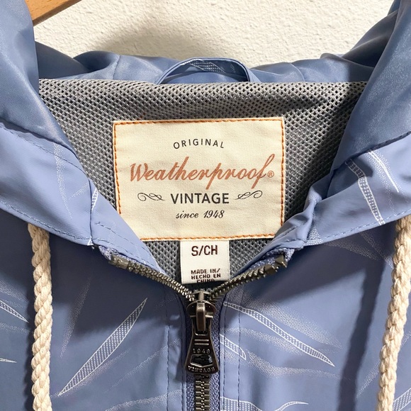 Original Weatherproof Vintage Zip Up Rain Jacket in Light Blue - Picture 2 of 2